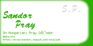 sandor pray business card